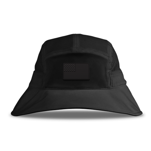 Mini Stealth Old Glory DualActive™ Performance Bucket Hat Black