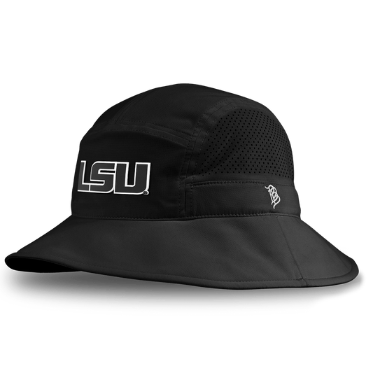 Louisiana State University "Vintage LSU Block" DualActive™ Performance Bucket Hat Black