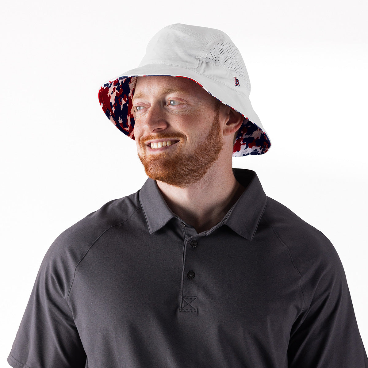 Bare DualActive™ Performance Bucket Hat White/USA Camo