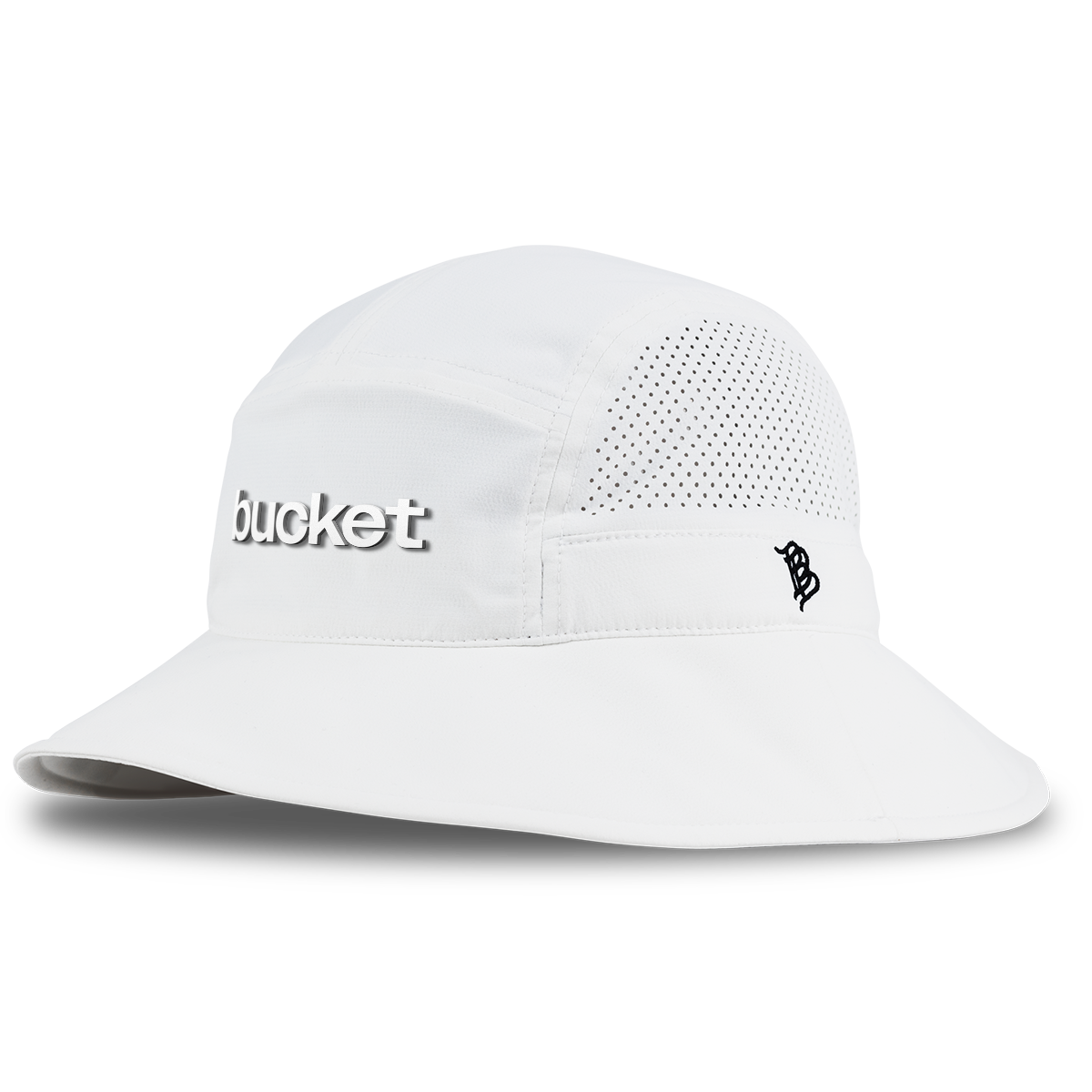 "Bucket" Script DualActive™ Performance Bucket Hat White