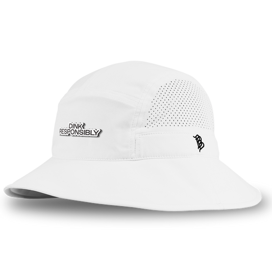 Dink Responsibly DualActive™ Performance Bucket Hat White