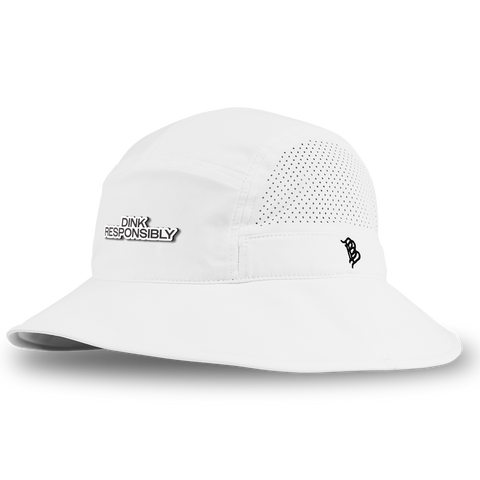 Dink Responsibly DualActive™ Performance Bucket Hat White