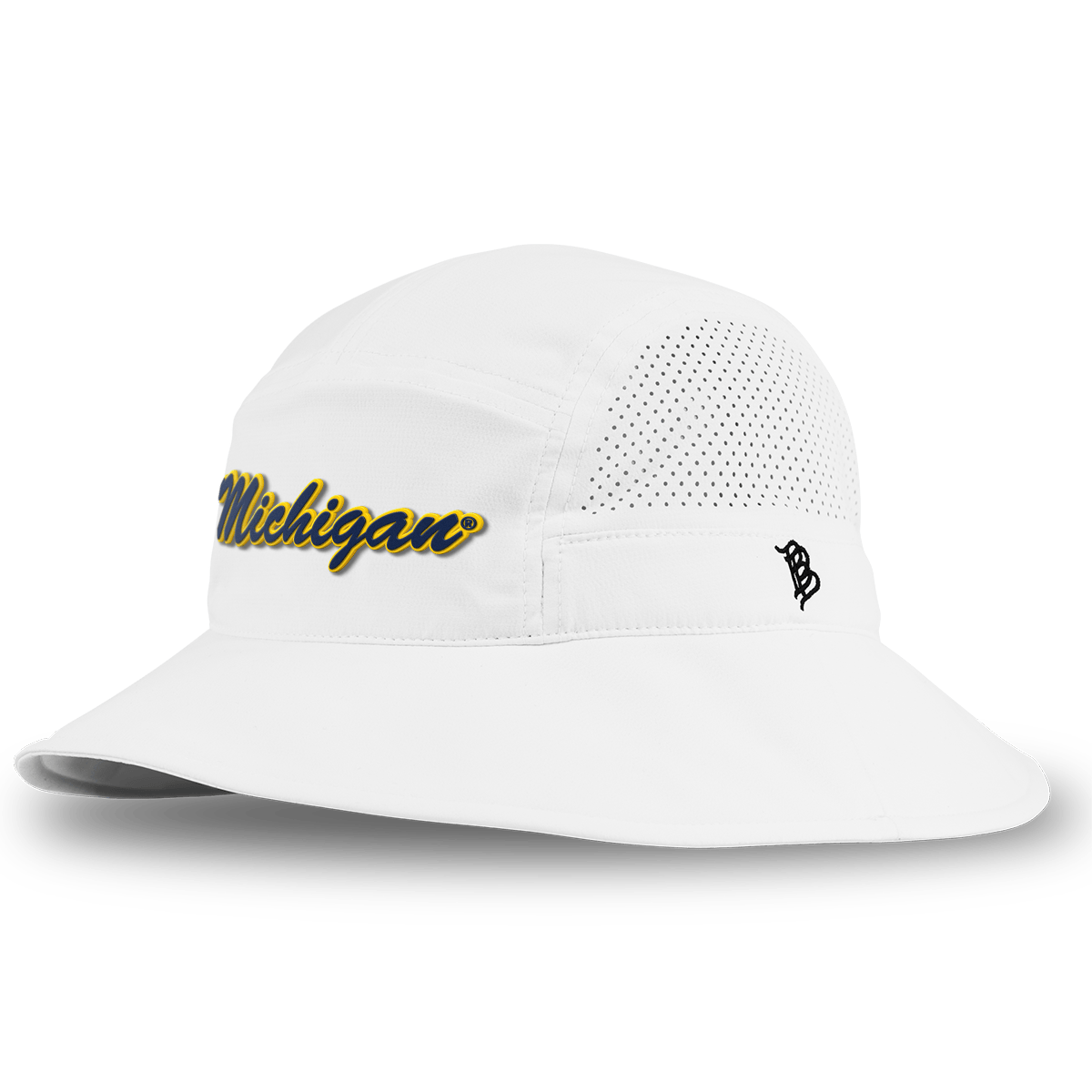University of Michigan "Michigan Script" DualActive™ Performance Bucket Hat White/USA Camo