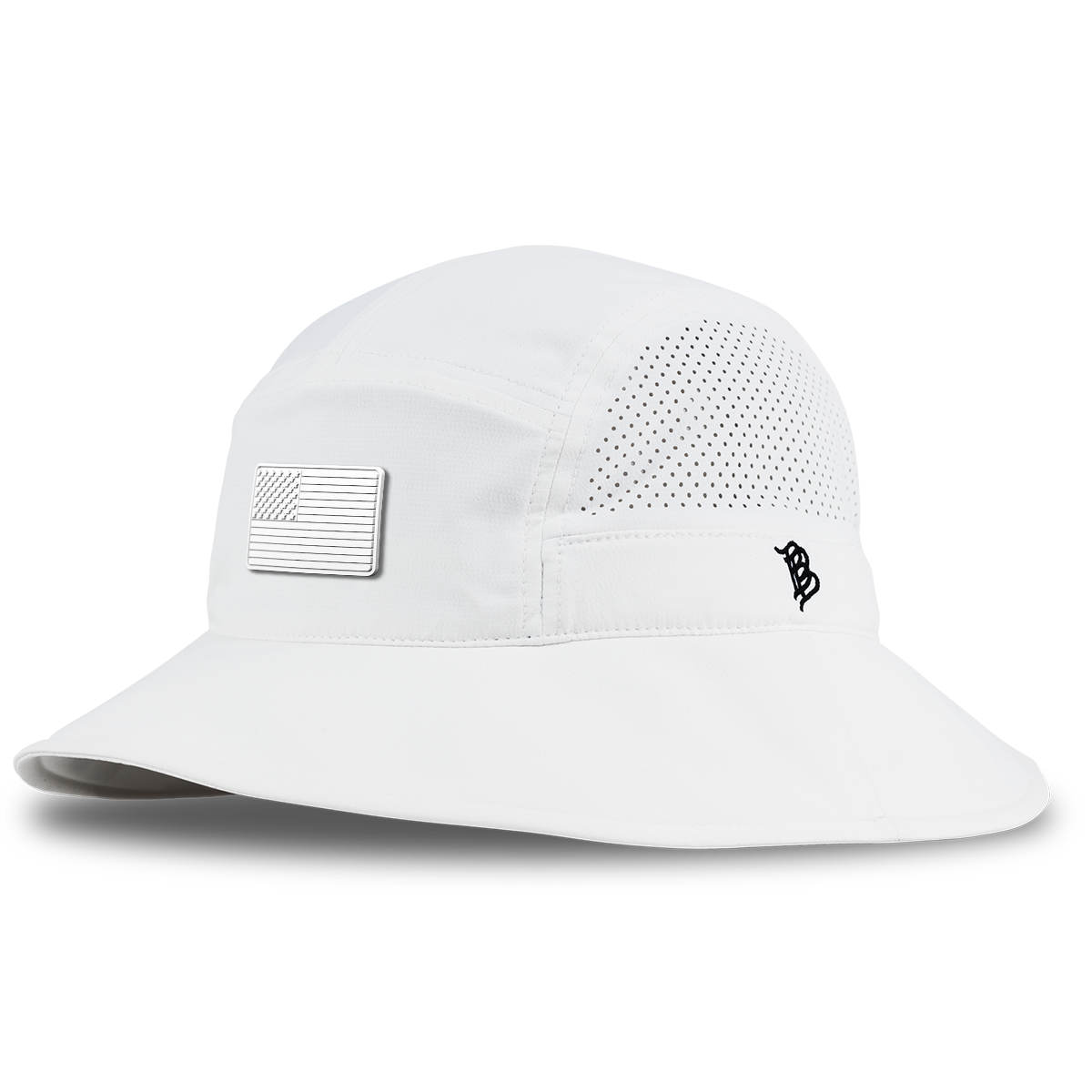 Mini Stealth Old Glory DualActive™ Performance Bucket Hat White