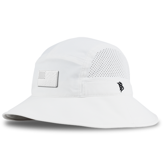 Mini Stealth Old Glory DualActive™ Performance Bucket Hat White
