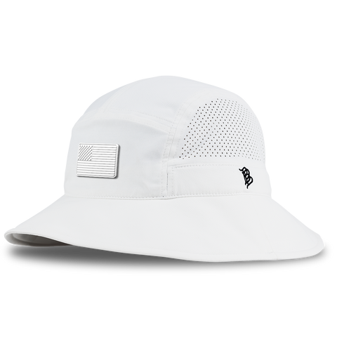 Mini Stealth Old Glory DualActive™ Performance Bucket Hat White
