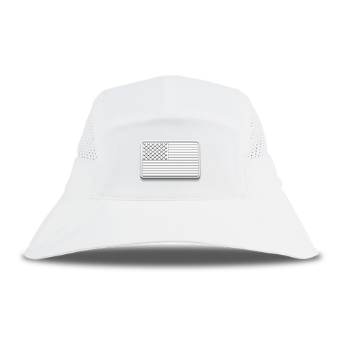 Mini Stealth Old Glory DualActive™ Performance Bucket Hat White