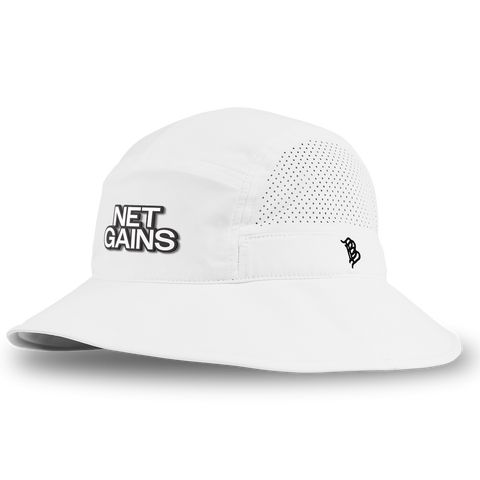 Net Gains DualActive™ Performance Bucket Hat White