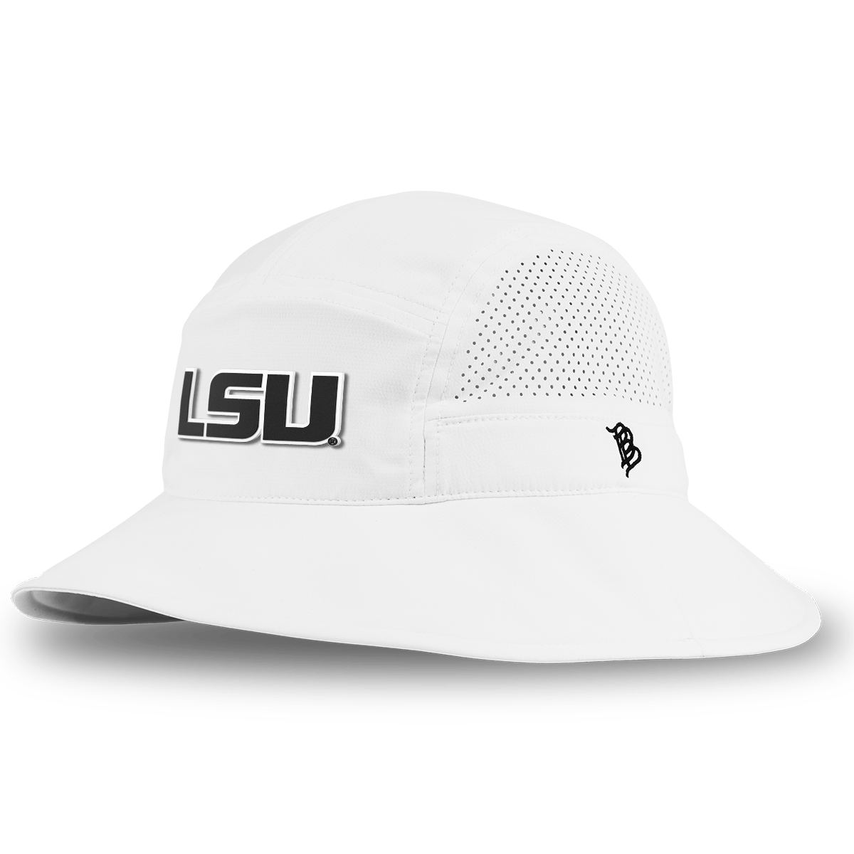 Louisiana State University "Vintage LSU Block" DualActive™ Performance Bucket Hat White
