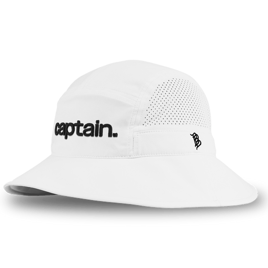 captain. DualActive™ Performance Bucket Hat White