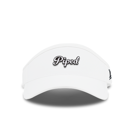 Piped Script DualActive™ Performance Visor White