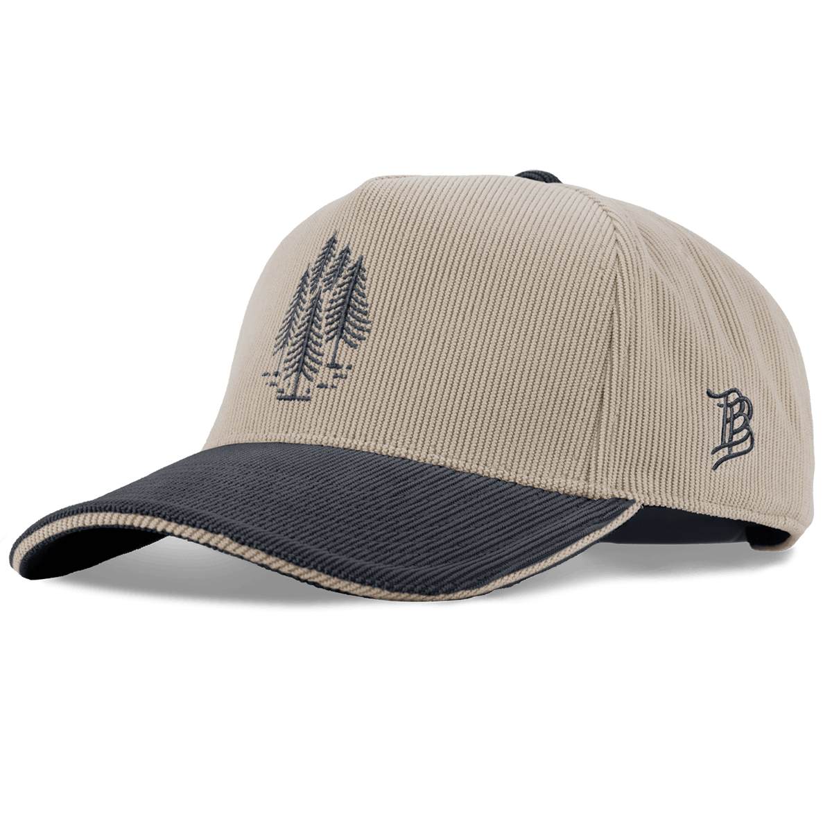 The Pines Curved 5 Panel Corduroy Dark Beige/Dark Harbor