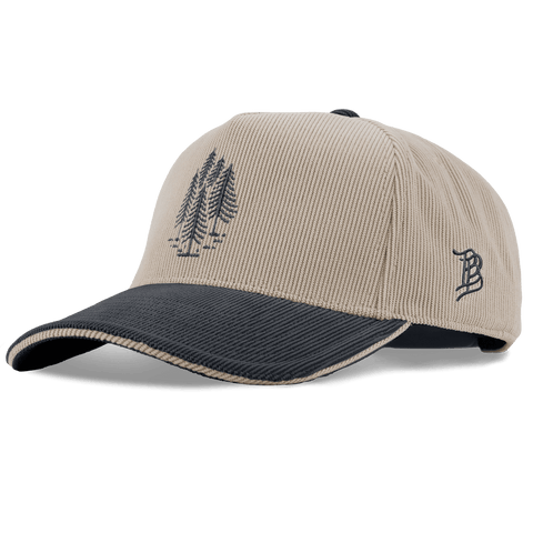 The Pines Curved 5 Panel Corduroy Dark Beige/Dark Harbor