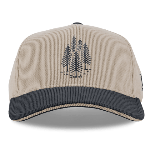 The Pines Curved 5 Panel Corduroy Dark Beige/Dark Harbor
