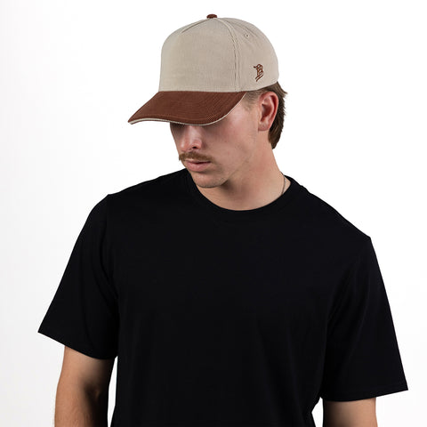 Bare Curved 5 Panel Corduroy Dark Beige/Rust