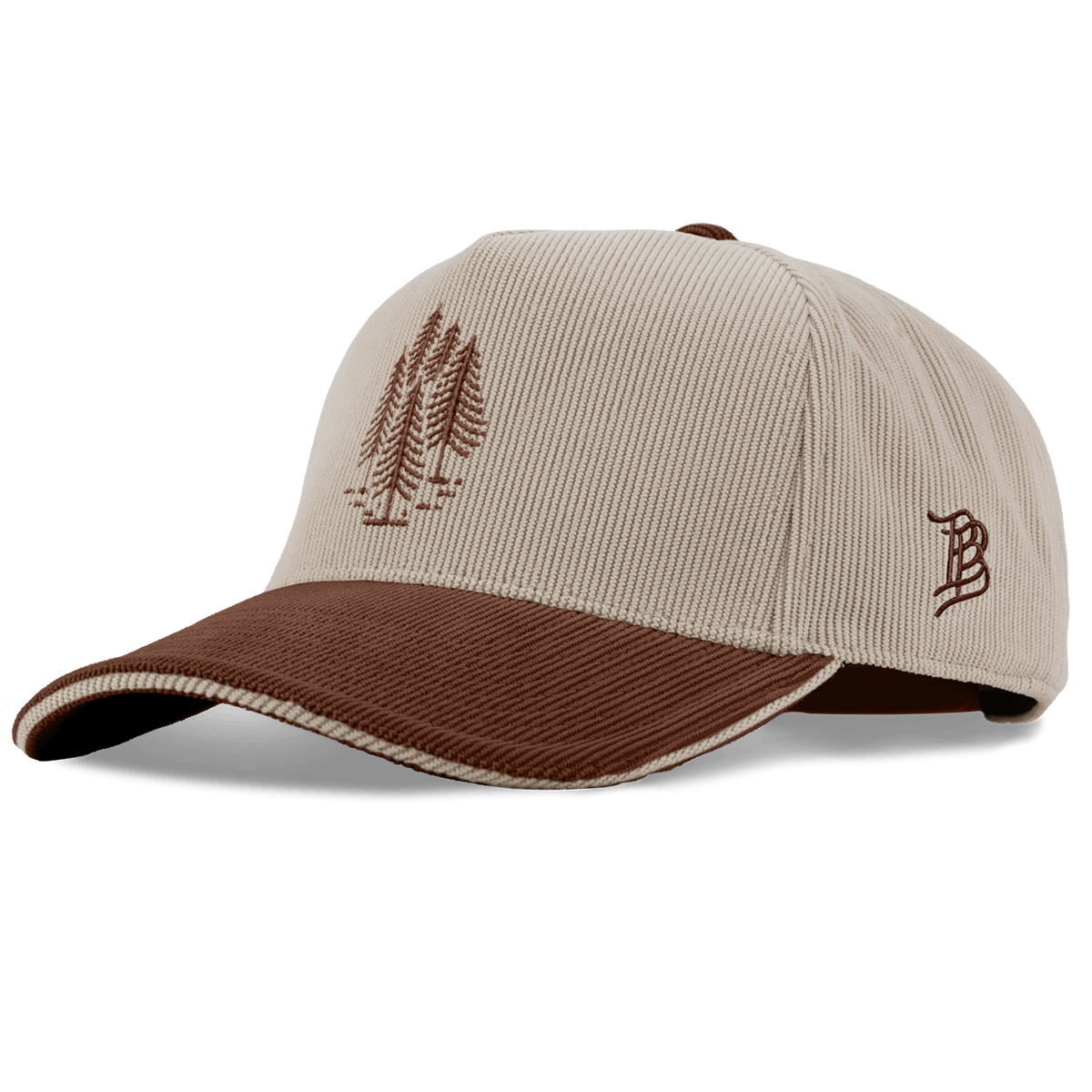 The Pines Curved 5 Panel Corduroy Dark Beige/Rust