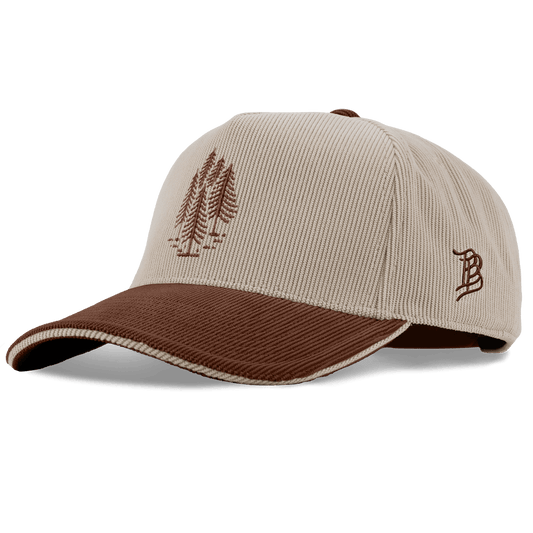 The Pines Curved 5 Panel Corduroy Dark Beige/Rust