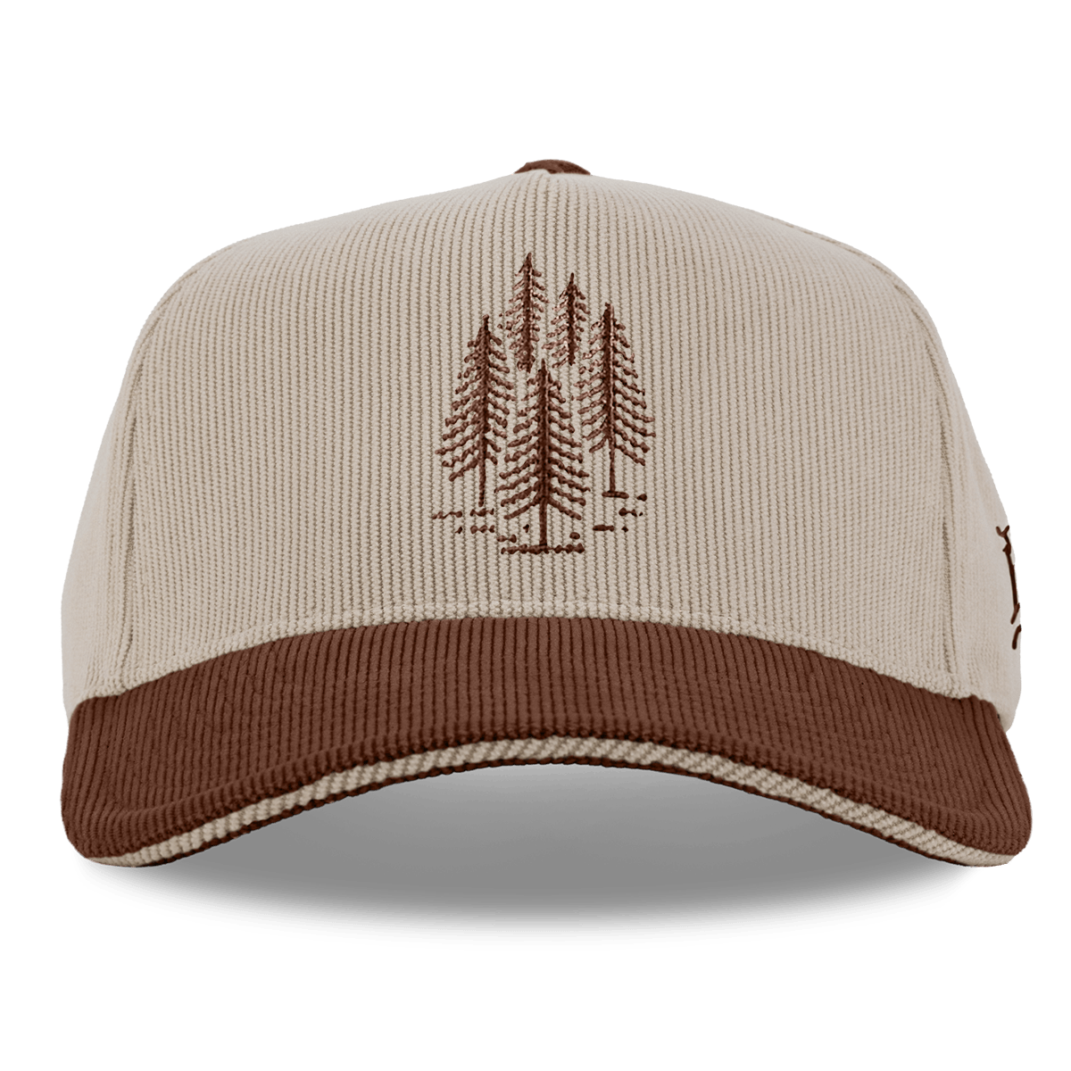 The Pines Curved 5 Panel Corduroy Dark Beige/Rust