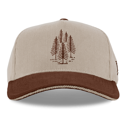 The Pines Curved 5 Panel Corduroy Dark Beige/Rust