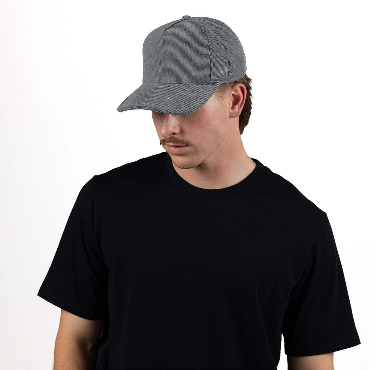 Curved 5 Panel Corduroy Charcoal