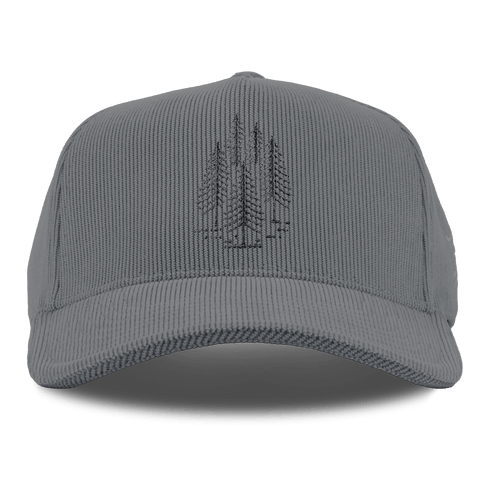 The Pines Curved 5 Panel Corduroy Charcoal 