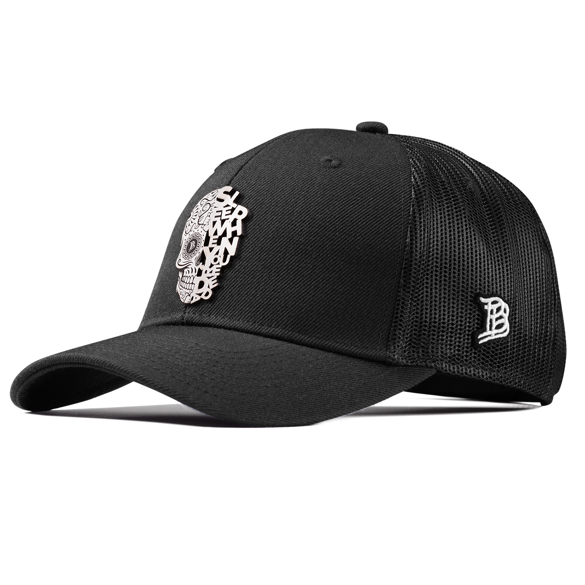 Sleep When You're Dead Skull Kids Trucker Black