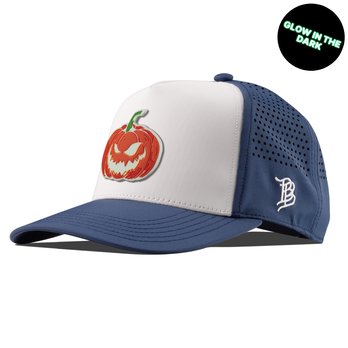 Jack-O-Lantern Glow Kids Curved Performance Navy