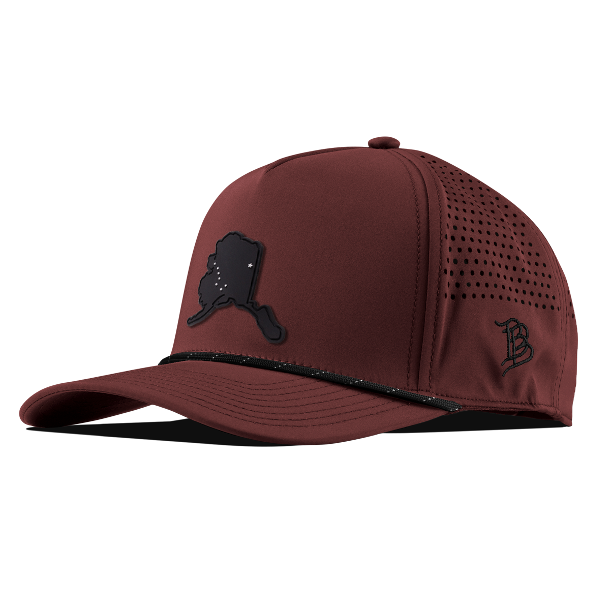 Alaska Vintage Curved 5 Panel Performance Maroon/Black