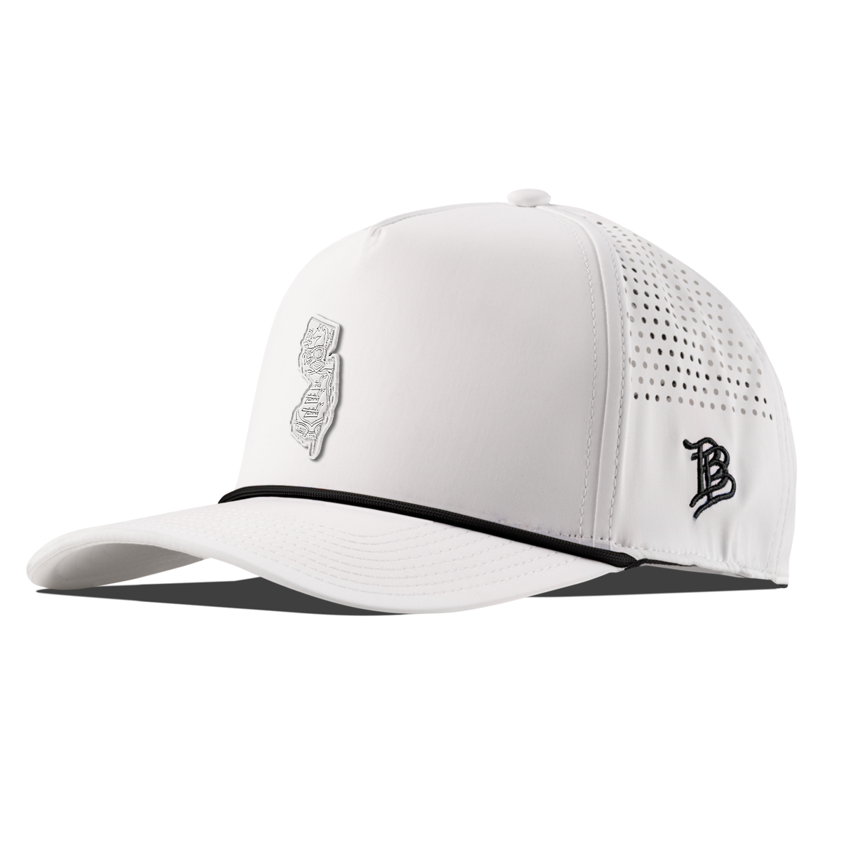 New Jersey Stealth Curved 5 Panel Rope Back White