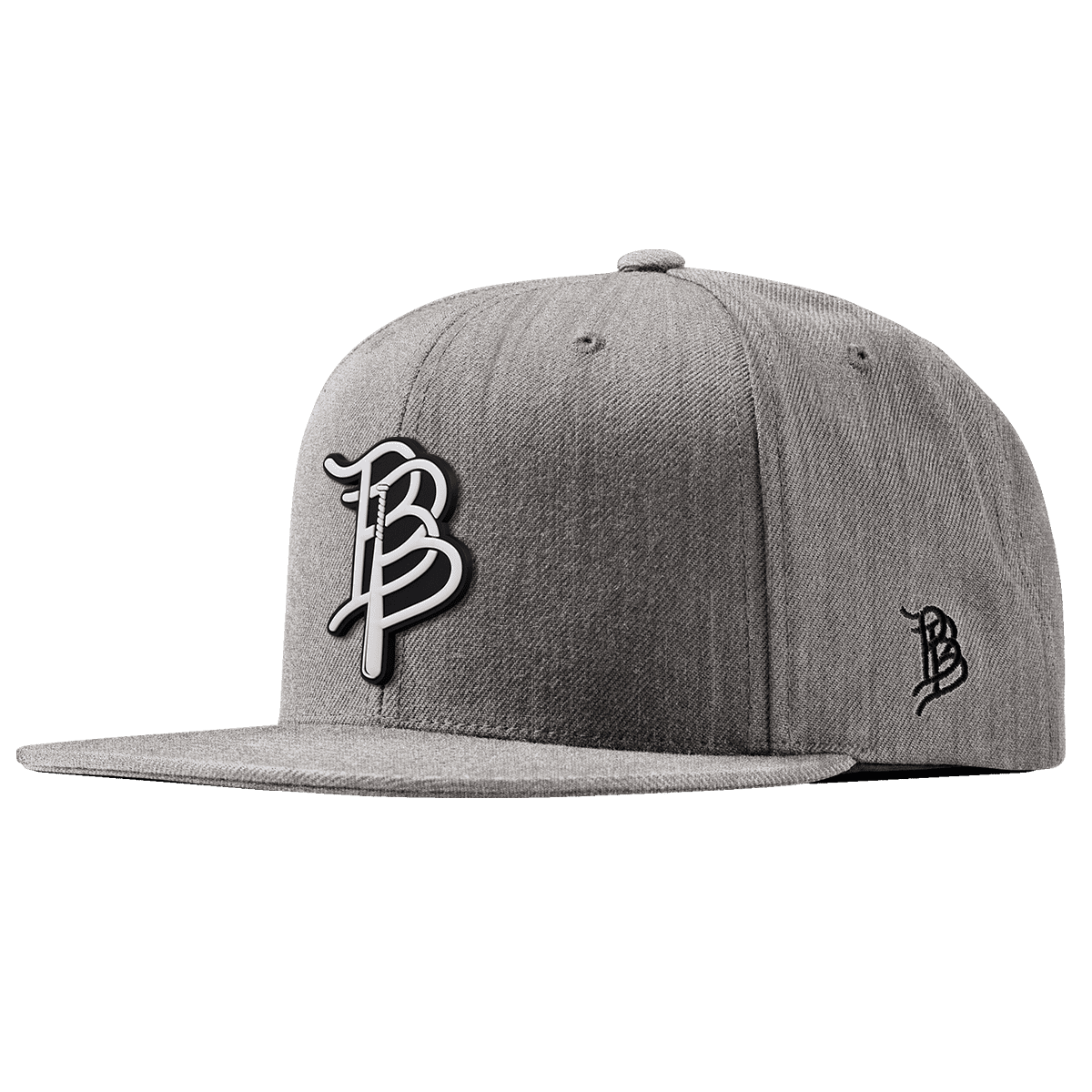 BB Baseball Cutout PVC Classic Snapback Heather Gray