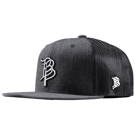 BB Baseball Cutout PVC Flat Trucker Charcoal