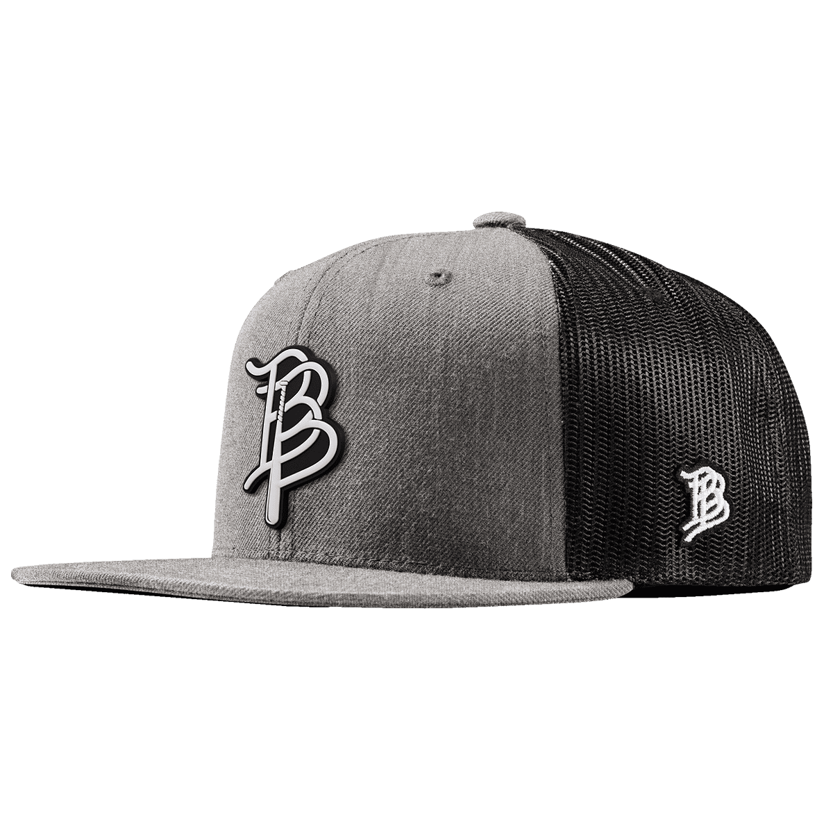 BB Baseball Cutout PVC Flat Trucker Heather Gray