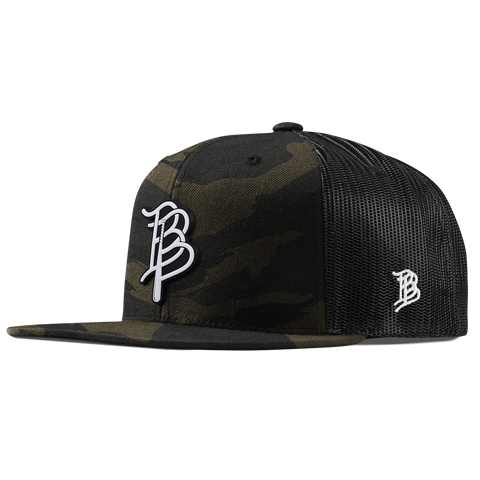 BB Baseball Cutout PVC Flat Trucker Midnight Camo