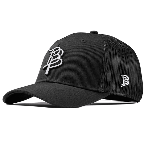 BB Baseball Cutout PVC Curved Trucker Black