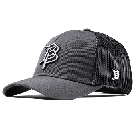 BB Baseball Cutout PVC Curved Trucker Charcoal