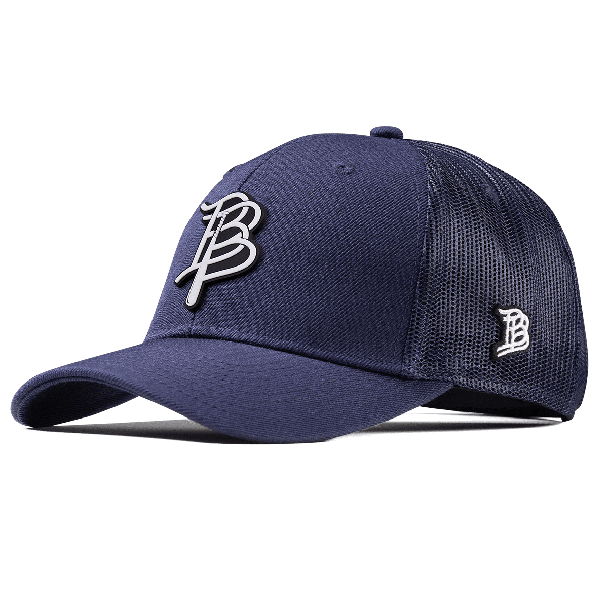BB Baseball Cutout PVC Curved Trucker Navy