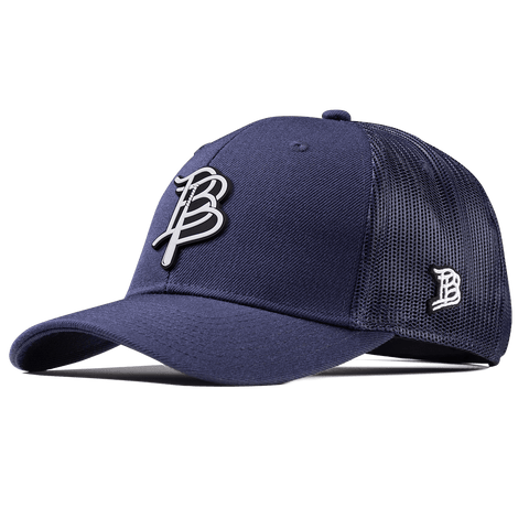 BB Baseball Cutout PVC Curved Trucker Navy