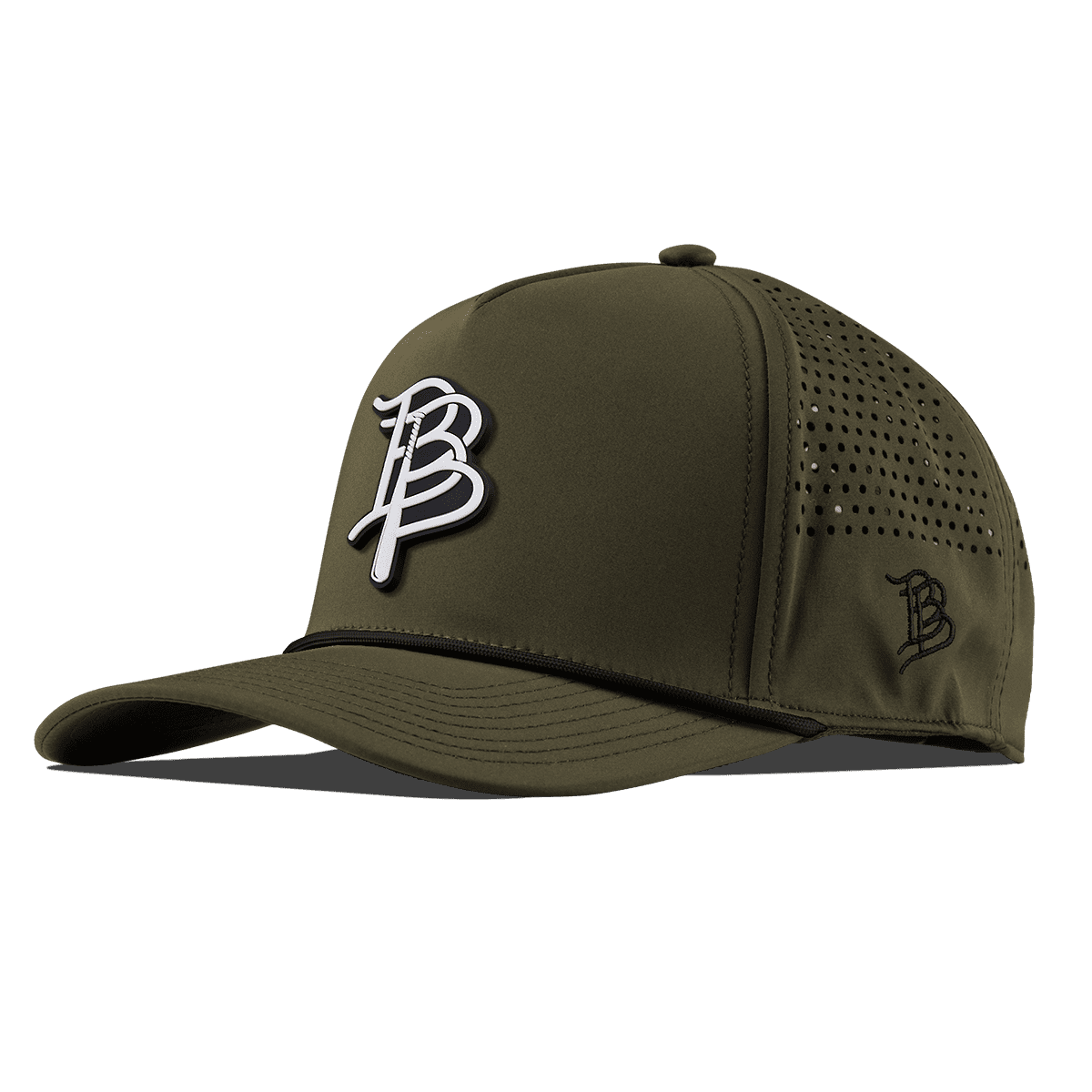 BB Baseball Cutout PVC Curved 5 Panel Performance Loden/Black