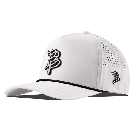 BB Baseball Cutout PVC Curved 5 Panel Performance White/Black