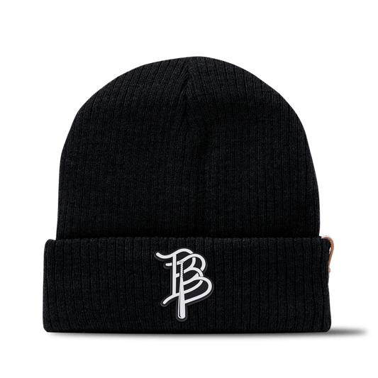 BB Baseball Cutout PVC Essential Beanie Black