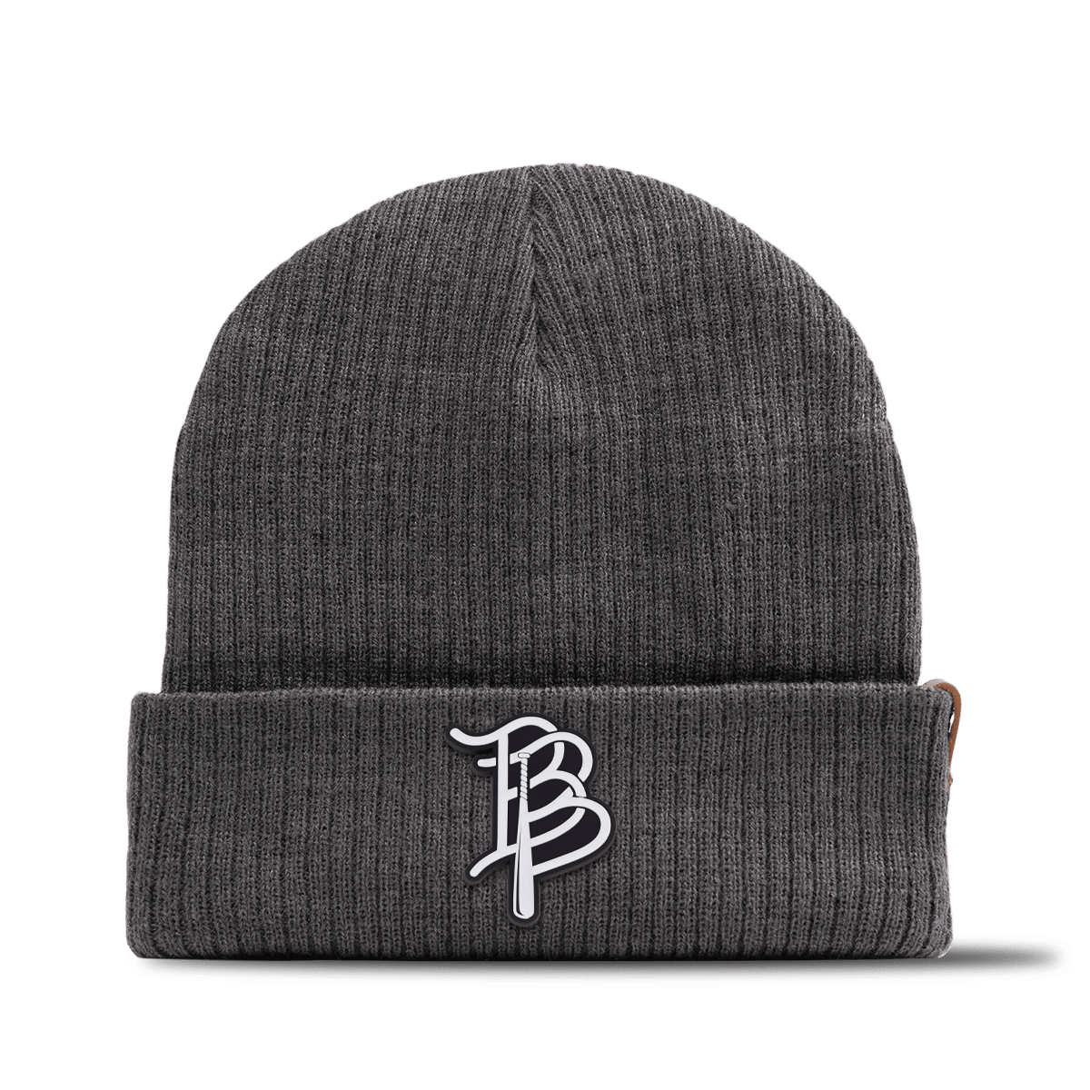 BB Baseball Cutout PVC Essential Beanie Charcoal