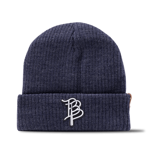 BB Baseball Cutout PVC Essential Beanie Navy