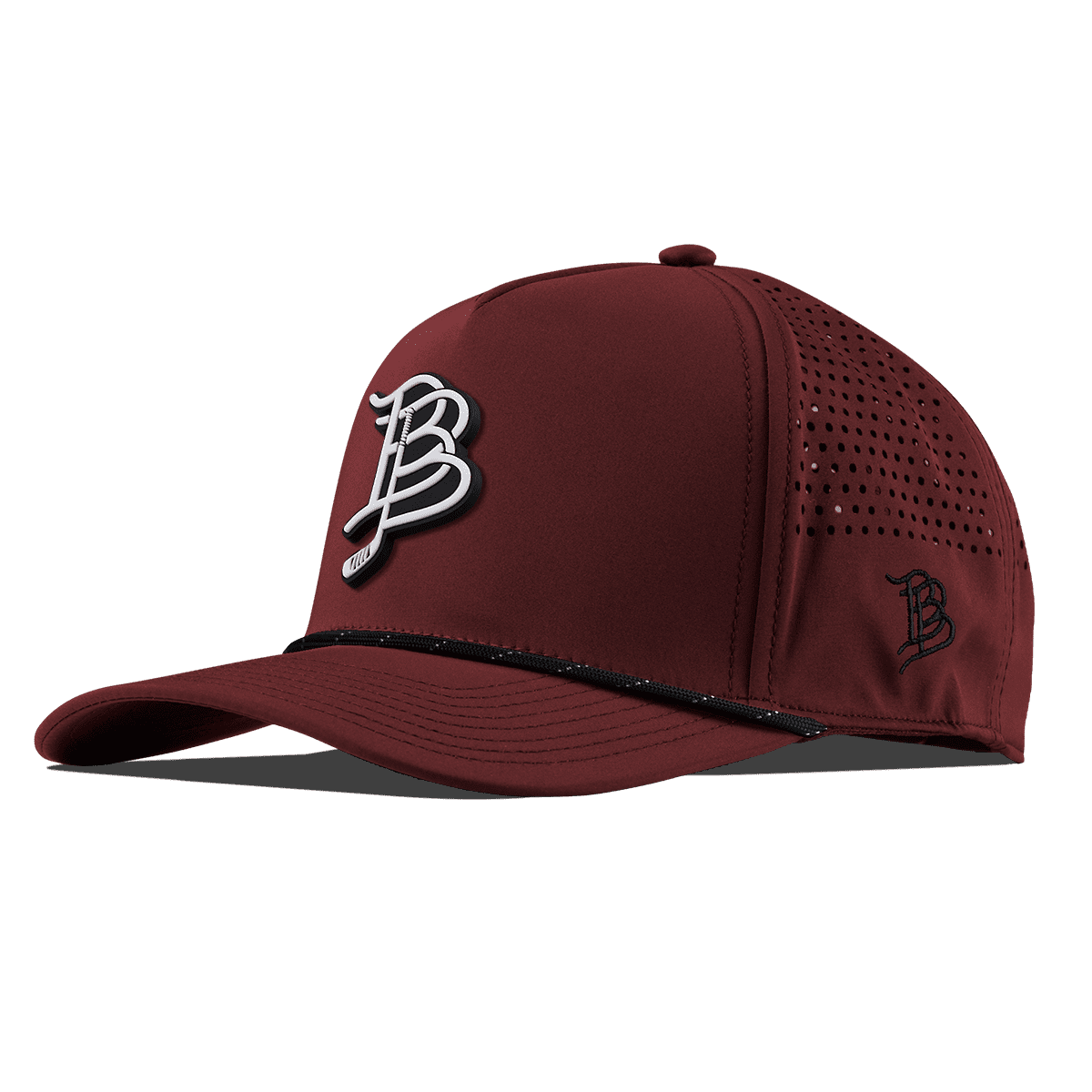 BB Hockey Cutout PVC Curved 5 Panel Performance Maroon/Black