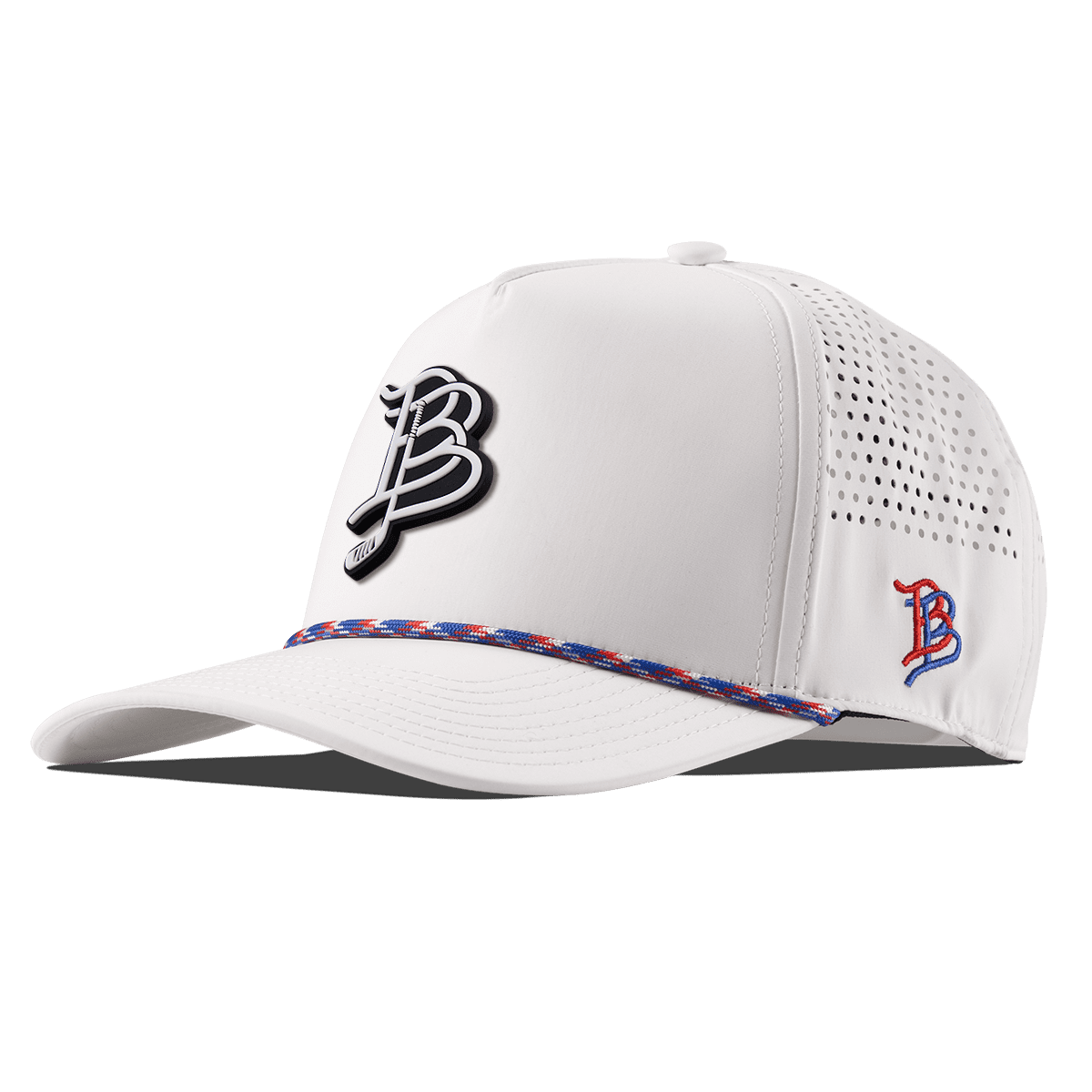 BB Hockey Cutout PVC Curved 5 Panel Performance White/RWB 