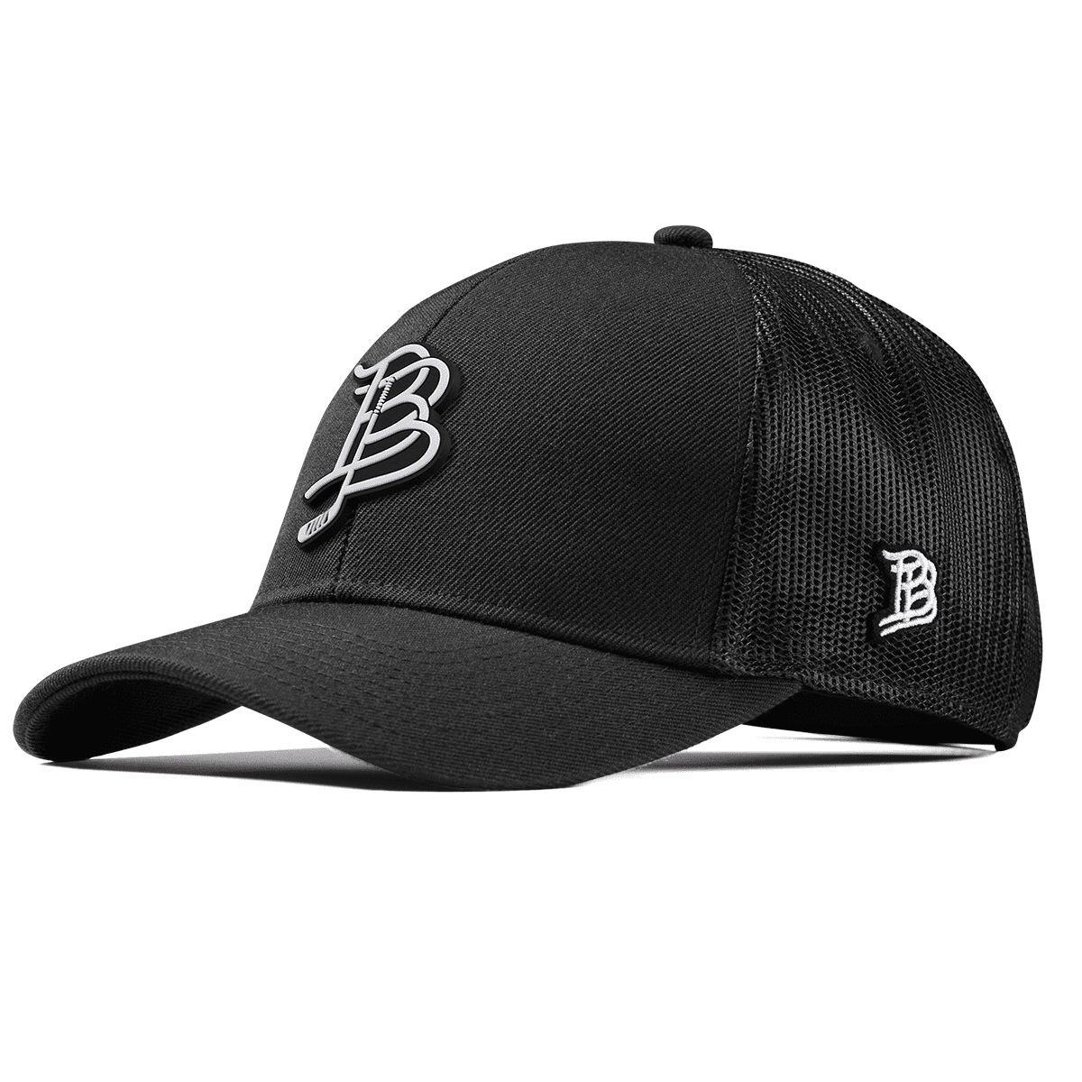 BB Hockey Cutout PVC Stretch Snapback Trucker Black