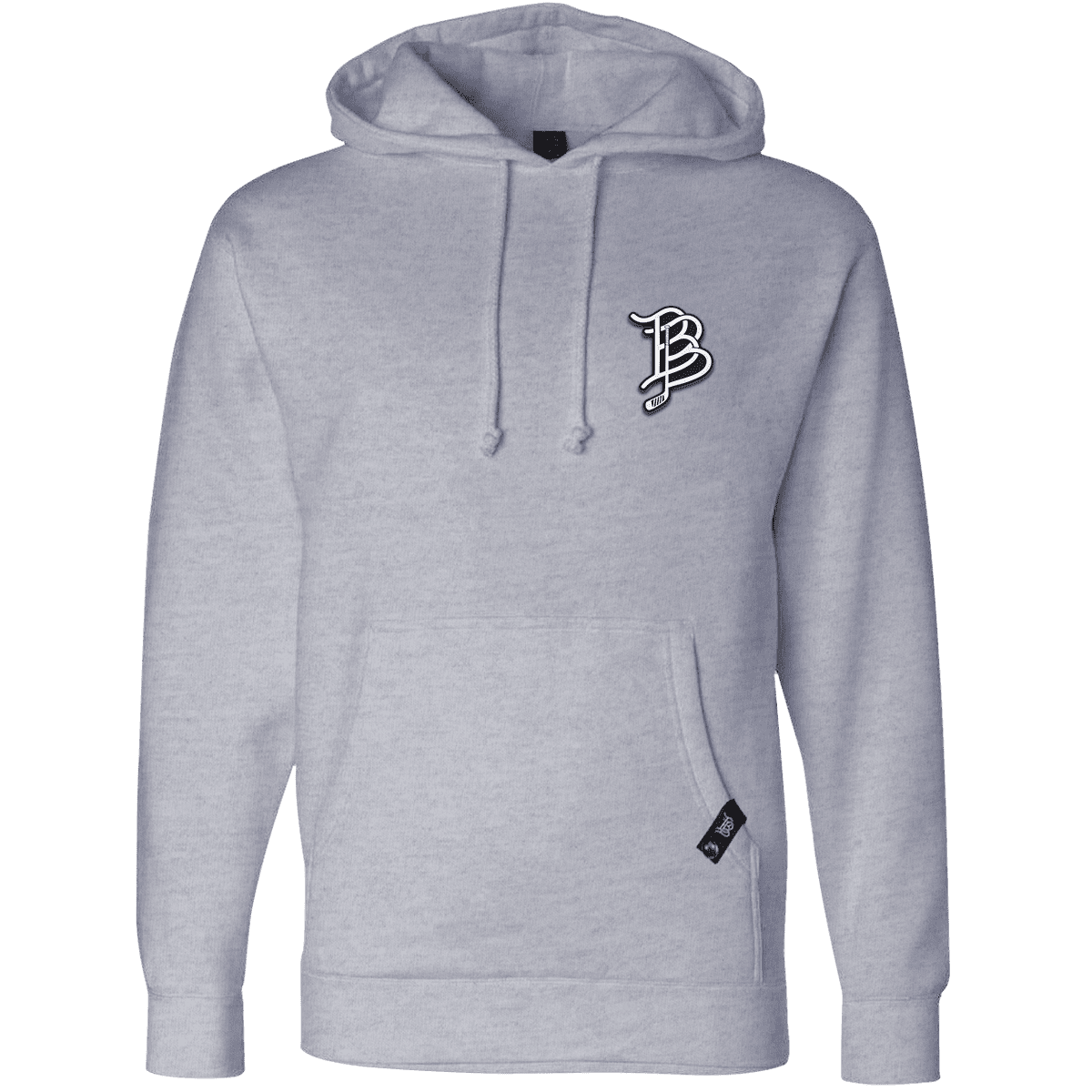 BB Hockey Cutout PVC Hoodie Heather Gray