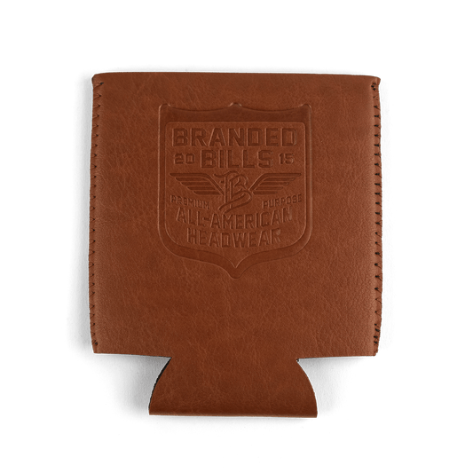 BB Wing Faux Leather Koozie Brown