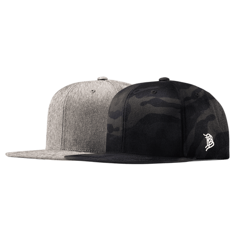 Bare Classic Snapback 2-Pack Multicam + Heather Gray