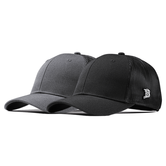 Bare Curved Trucker 2-Pack Black + Charcoal