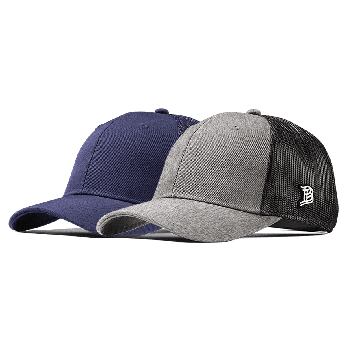 Bare Curved Trucker 2-Pack Heather Gray + Navy